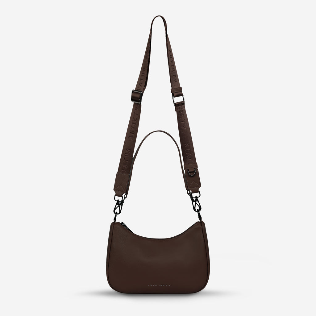 Look Both Ways Women s Cocoa Leather Bag Status Anxiety