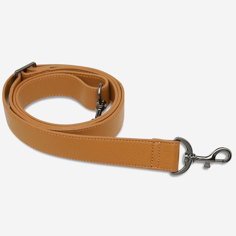 Status Anxiety Tan Wide Leather Strap for Bags 