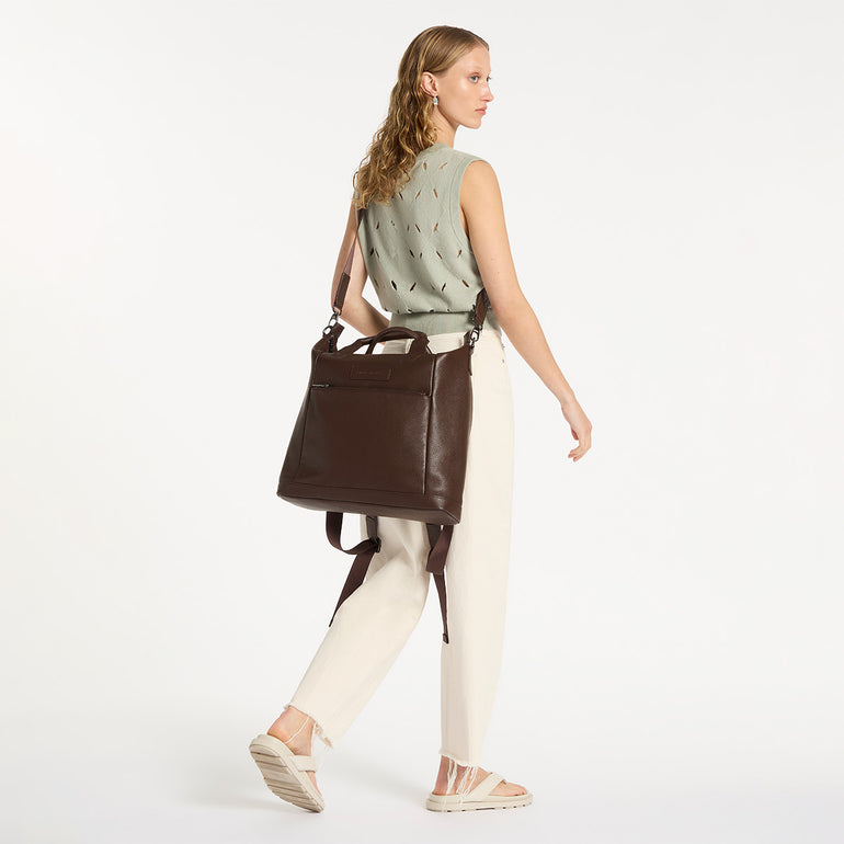 Status Anxiety Comes In Waves Leather Baby Bag Cocoa