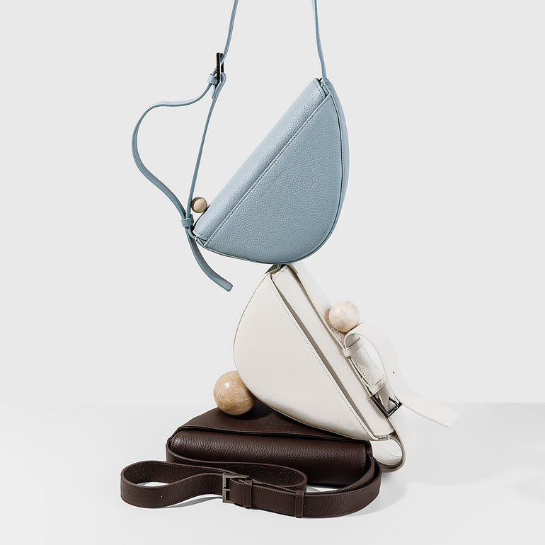 Status Anxiety Ethereal Women's Leather Crossbody Bag Powder Blue