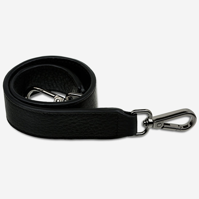 Status Anxiety Black Short Leather Strap for Bags