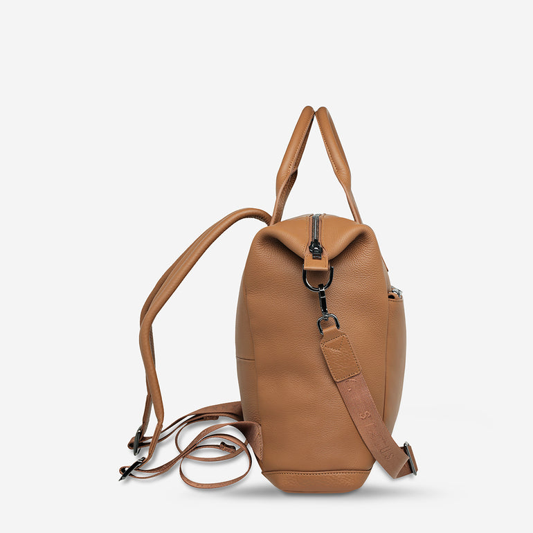 Status Anxiety Mini Waves Leather Backpack Camel