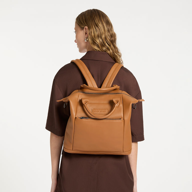 Status Anxiety Mini Waves Leather Backpack Tan