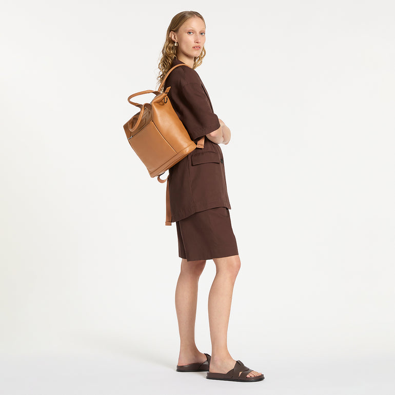 Status Anxiety Mini Waves Leather Backpack Tan