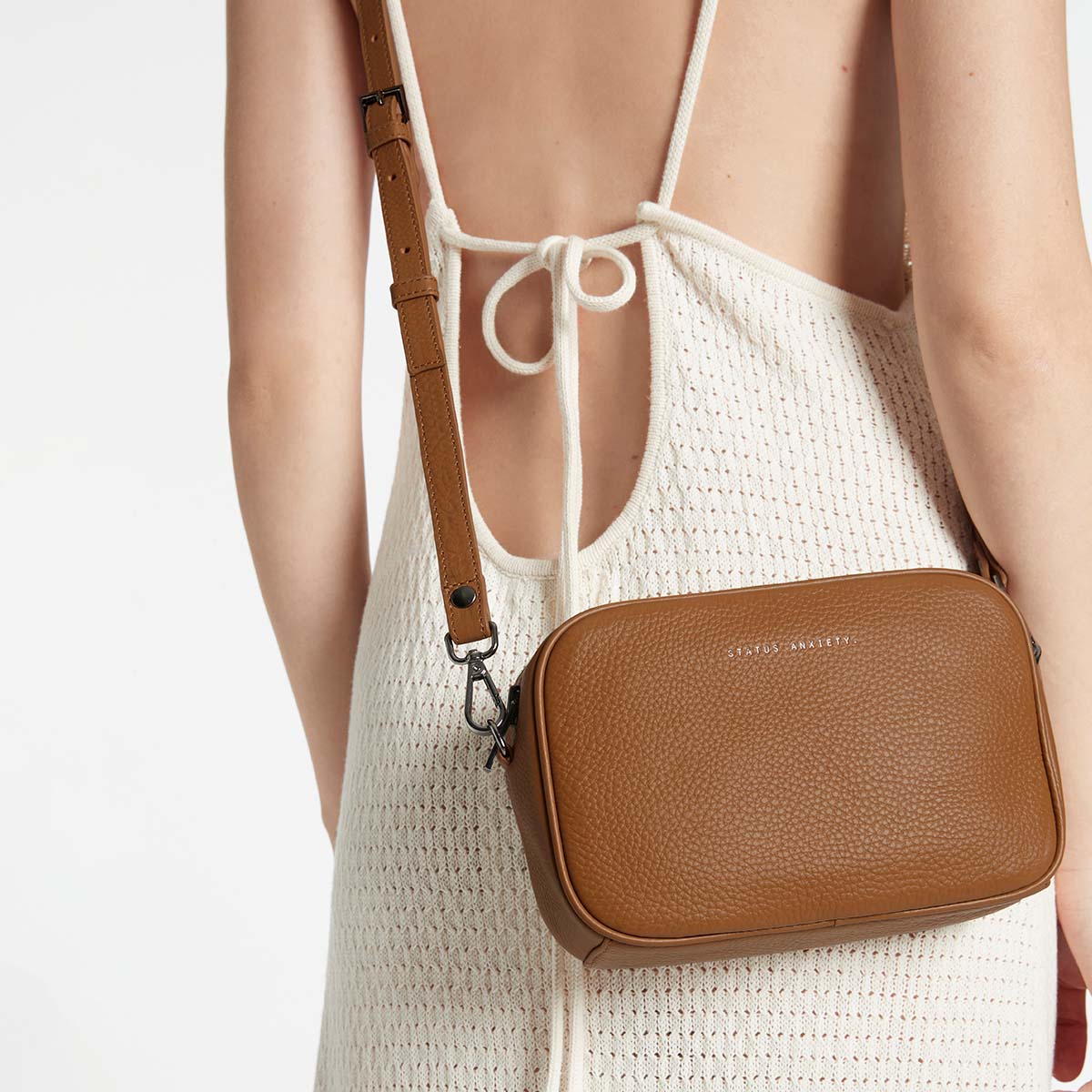 Status Anxiety Plunder Women's Leather Crossbody Bag Camel