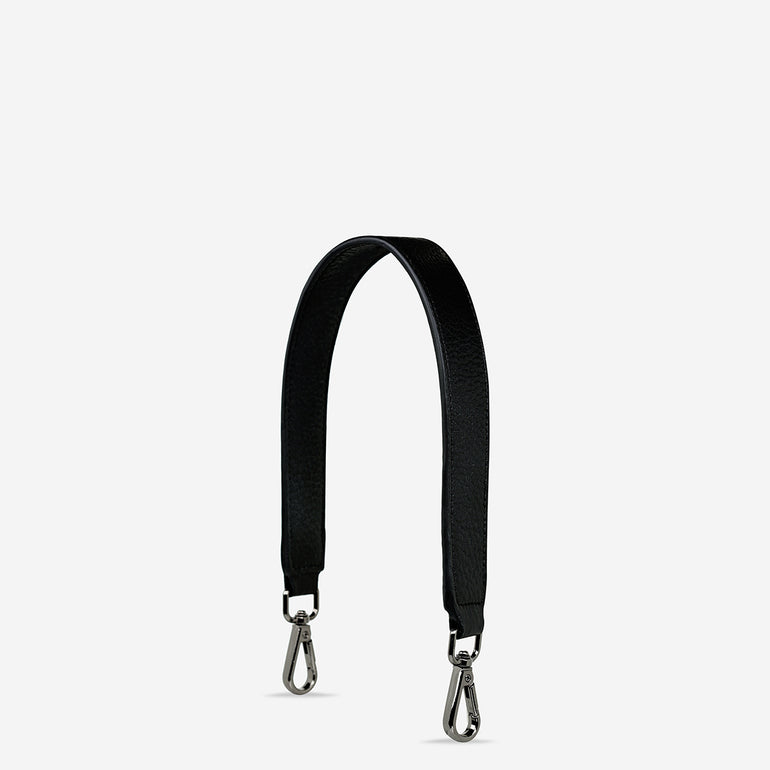 Status Anxiety Black Short Leather Strap for Bags