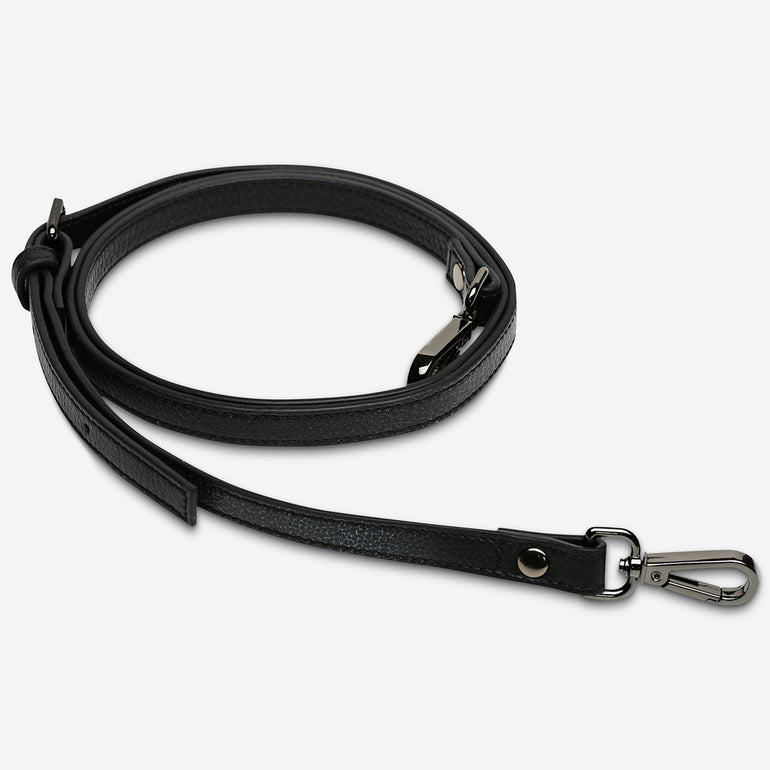 Status Anxiety Black Thin Leather Strap for Bags 