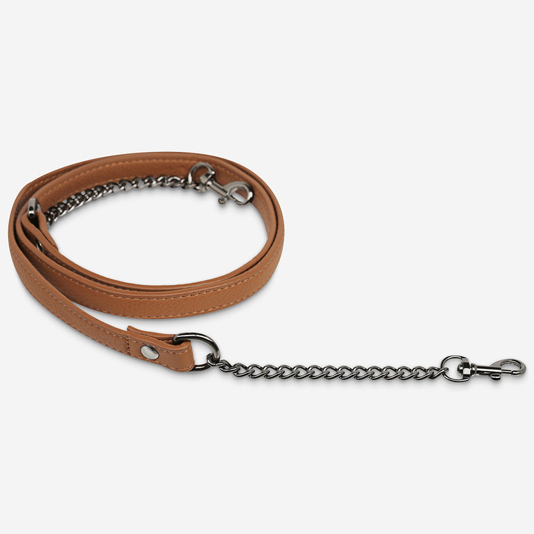 Status Anxiety Black Leather Strap with Chain for Camel