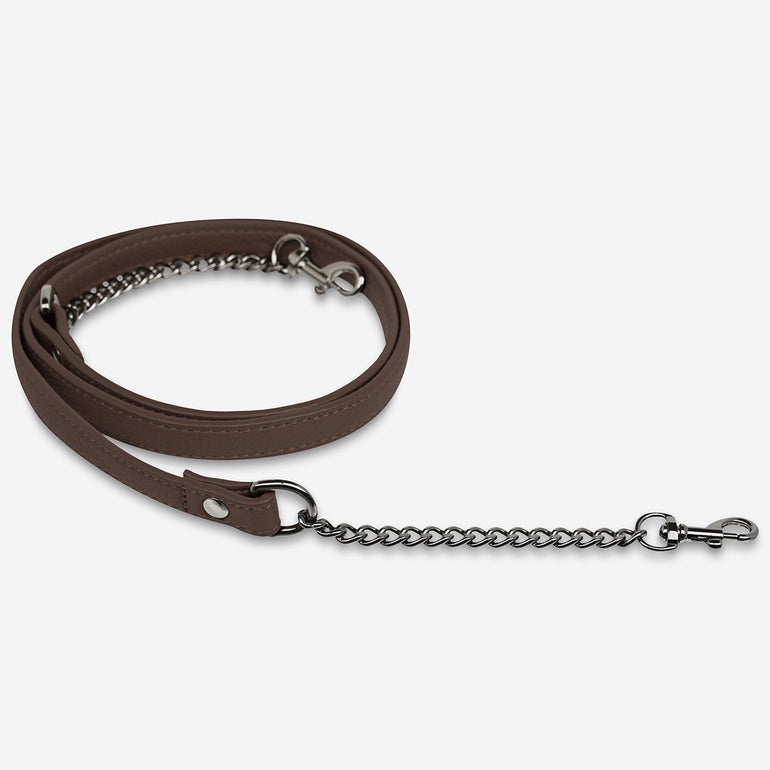 Status Anxiety Cocoa Leather Strap with Chain for Bags