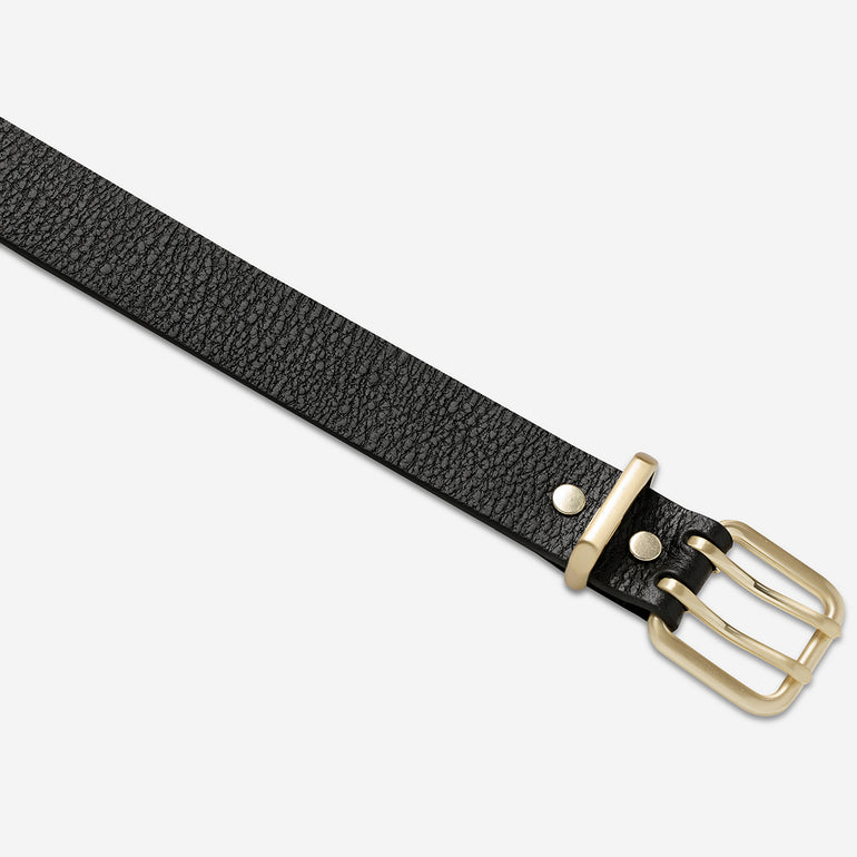 Status Anxiety Barely Moving Women’s Leather Belt Black/Gold