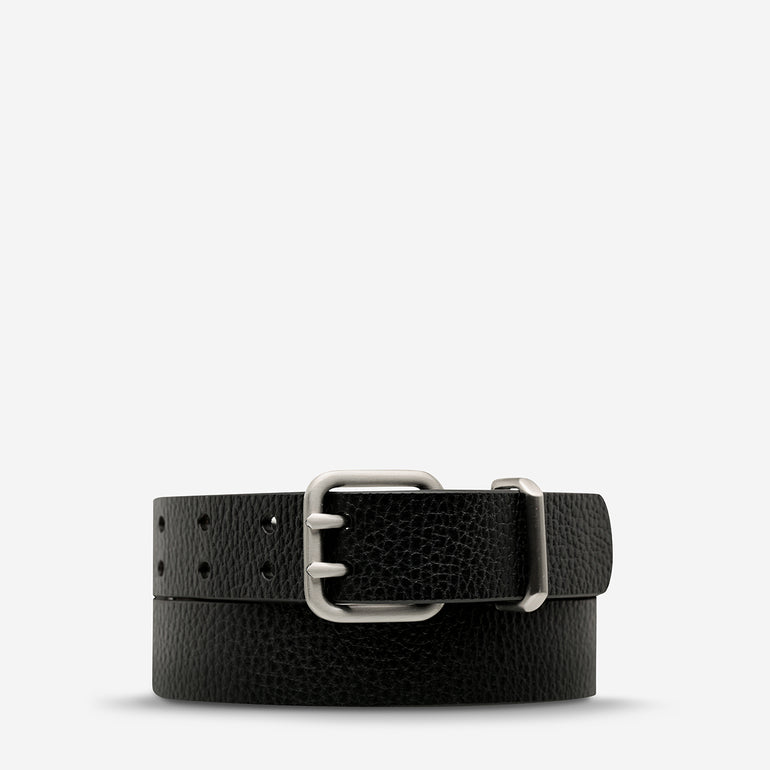 Status Anxiety Barely Moving Women’s Leather Belt Black/Silver