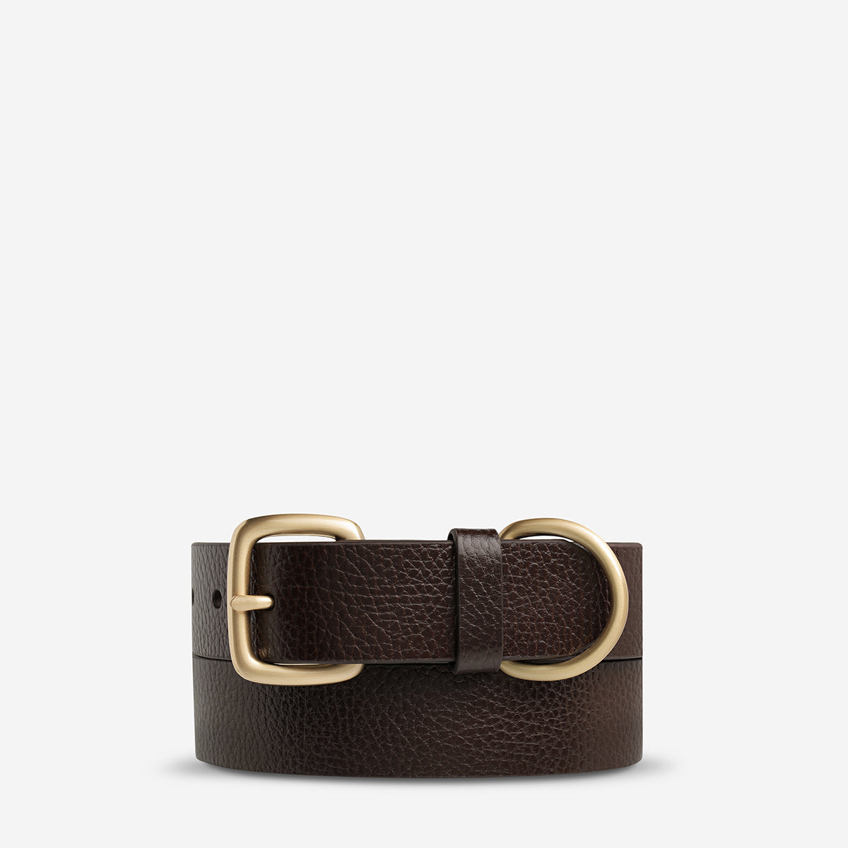 Status Anxiety Disarm Women's Leather Belt Choc/Gold