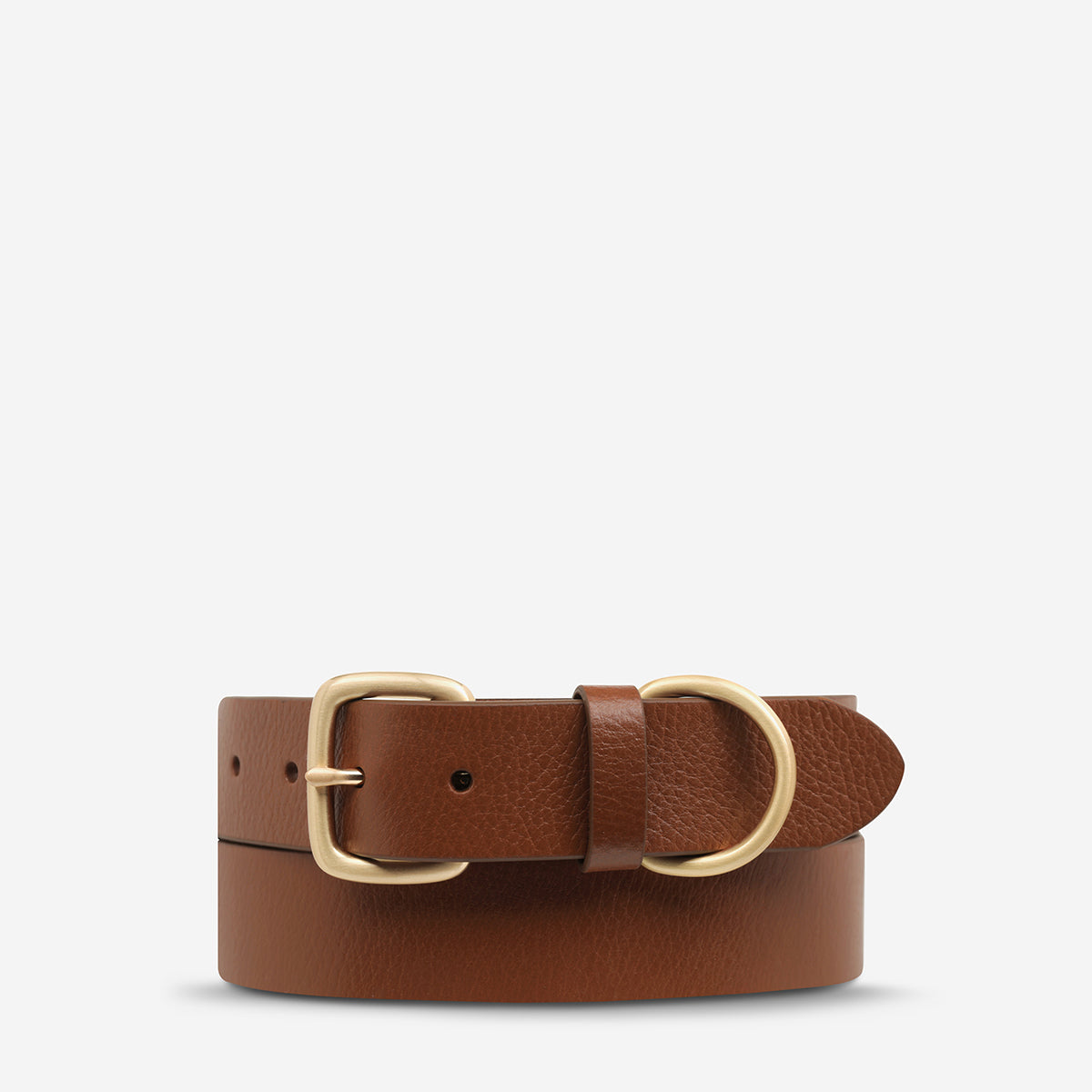 Status Anxiety Disarm Women's Leather Belt Tan/Gold