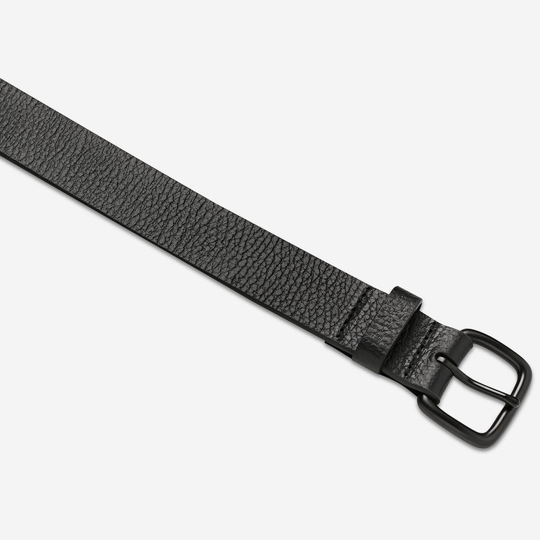 Status Anxiety Ease Up Unisex Leather Belt Black