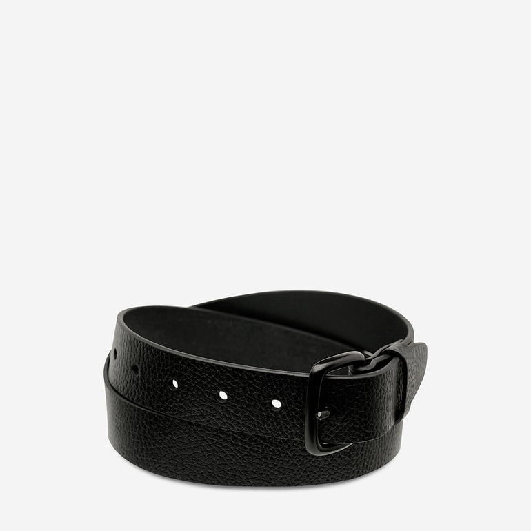 Status Anxiety Ease Up Unisex Leather Belt Black