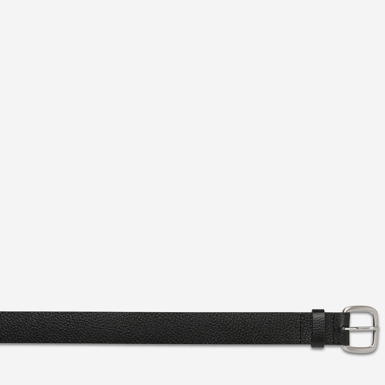 Status Anxiety Ease Up Unisex Leather Belt Black/Silver