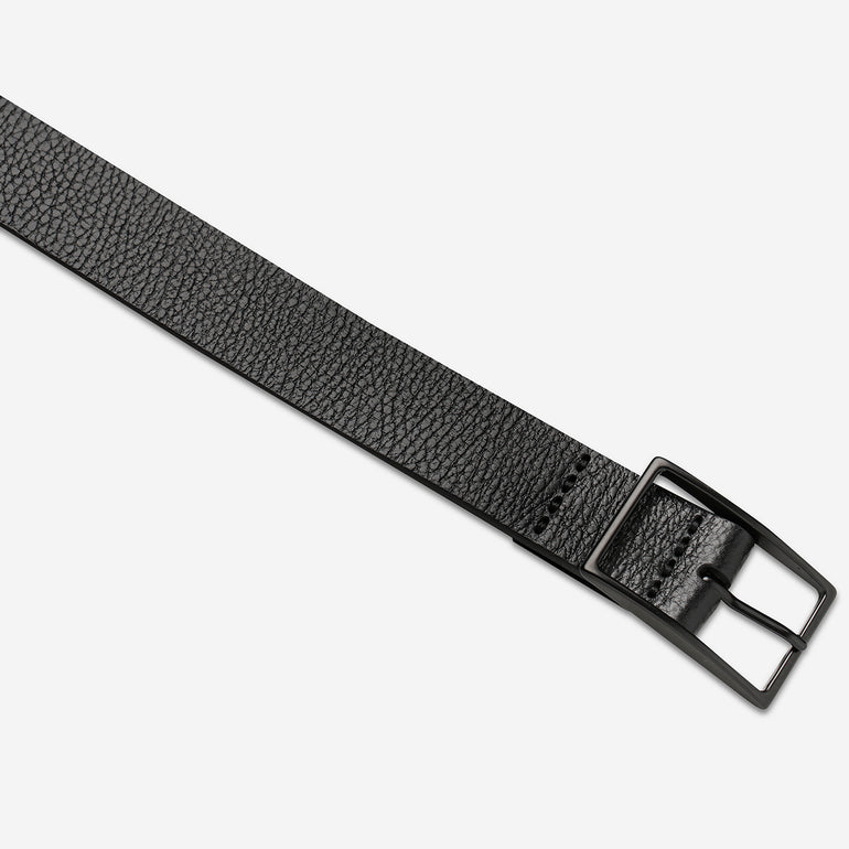 Status Anxiety Getting Real Unisex Leather Belt Black