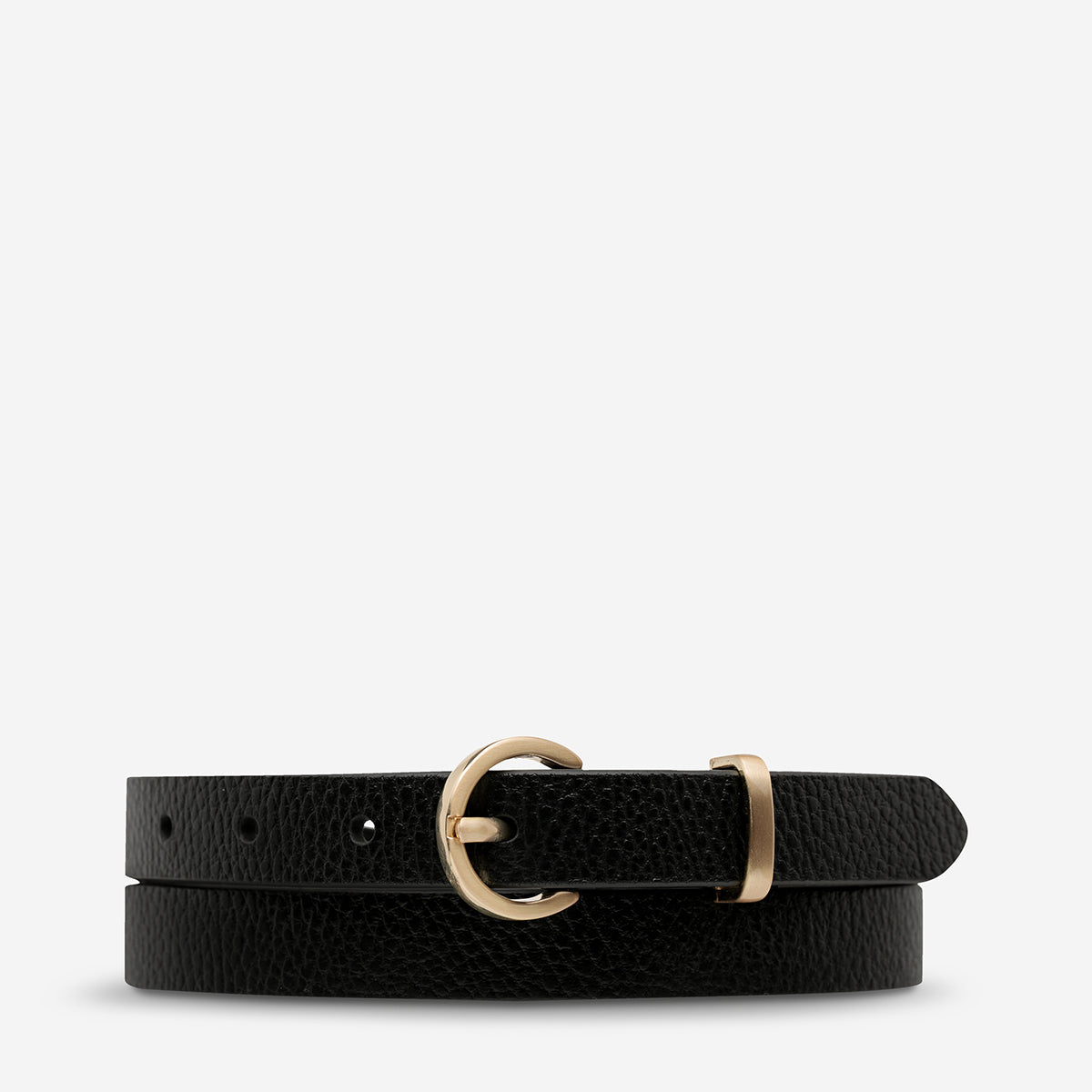 Status Anxiety Happens All The Time Women’s Leather Belt Black/Gold