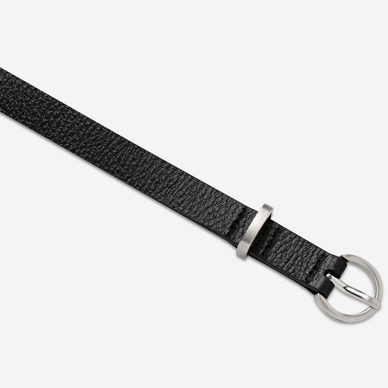 Status Anxiety Happens All The Time Women’s Leather Belt Black/Silver