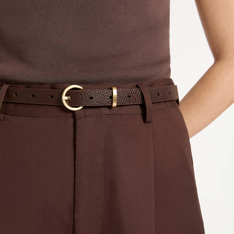 Status Anxiety Happens All The Time Women’s Leather Belt Choc/Gold