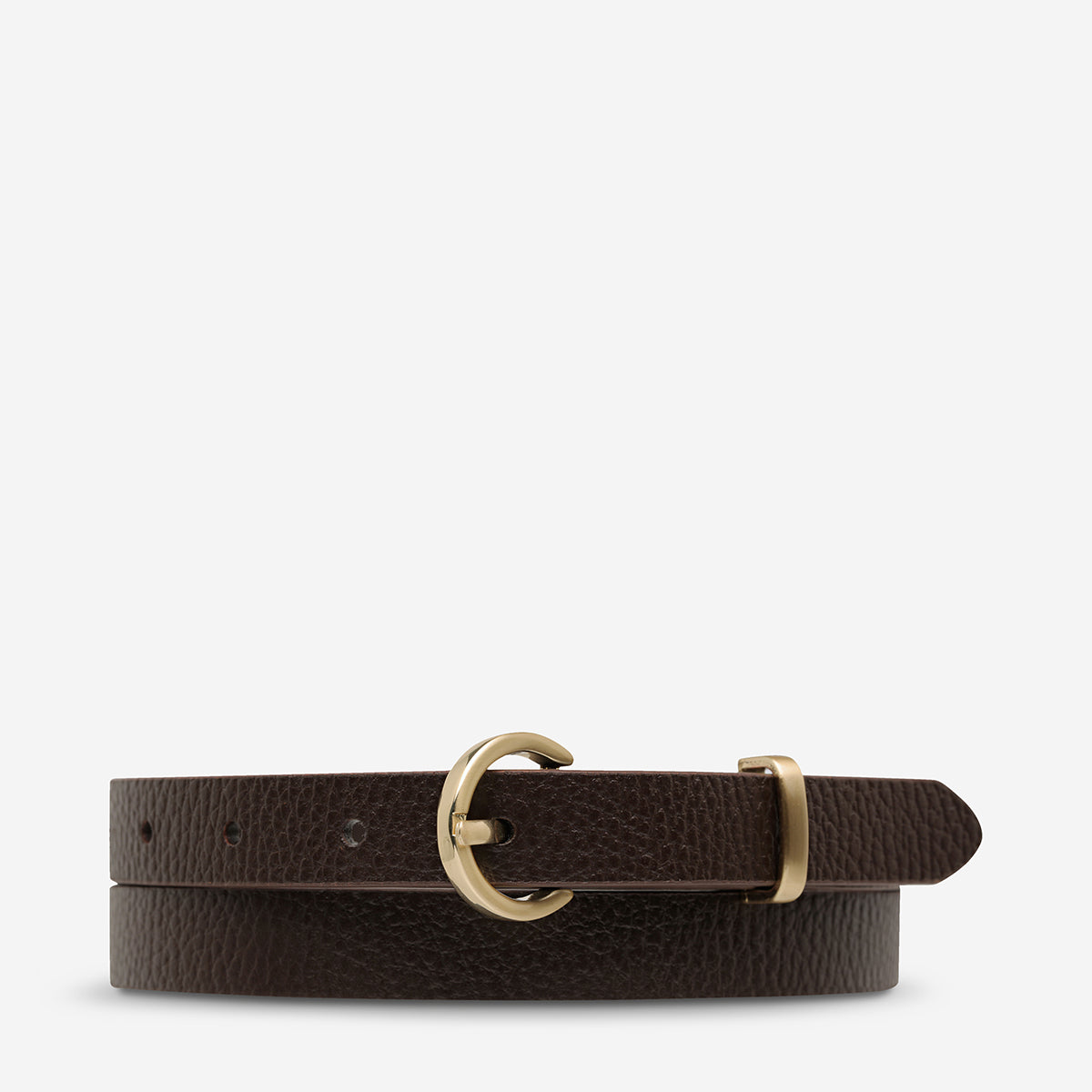 Status Anxiety Happens All The Time Women’s Leather Belt Choc/Gold