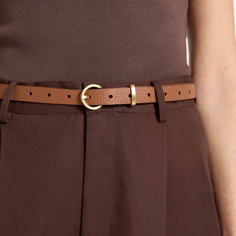 Status Anxiety Happens All The Time Women’s Leather Belt Tan/Gold