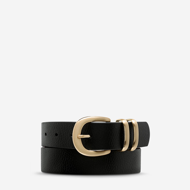 Status Anxiety Let It Be Women's Leather Belt Black