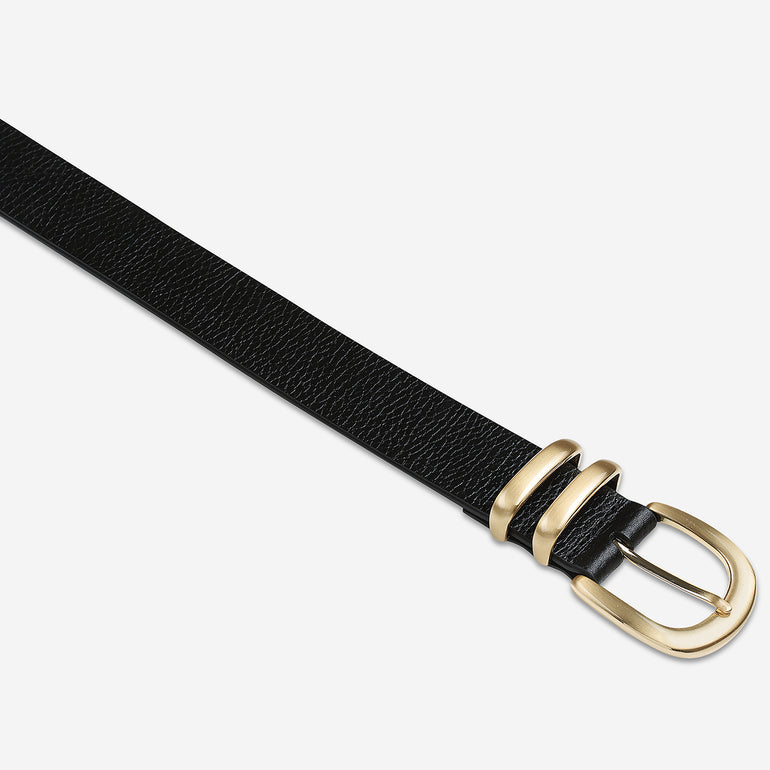 Status Anxiety Let It Be Women's Leather Belt Black