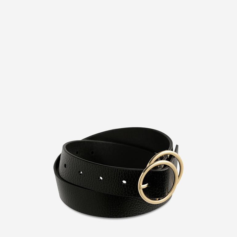 Status Anxiety Mislaid Women's Leather Belt Black / Gold