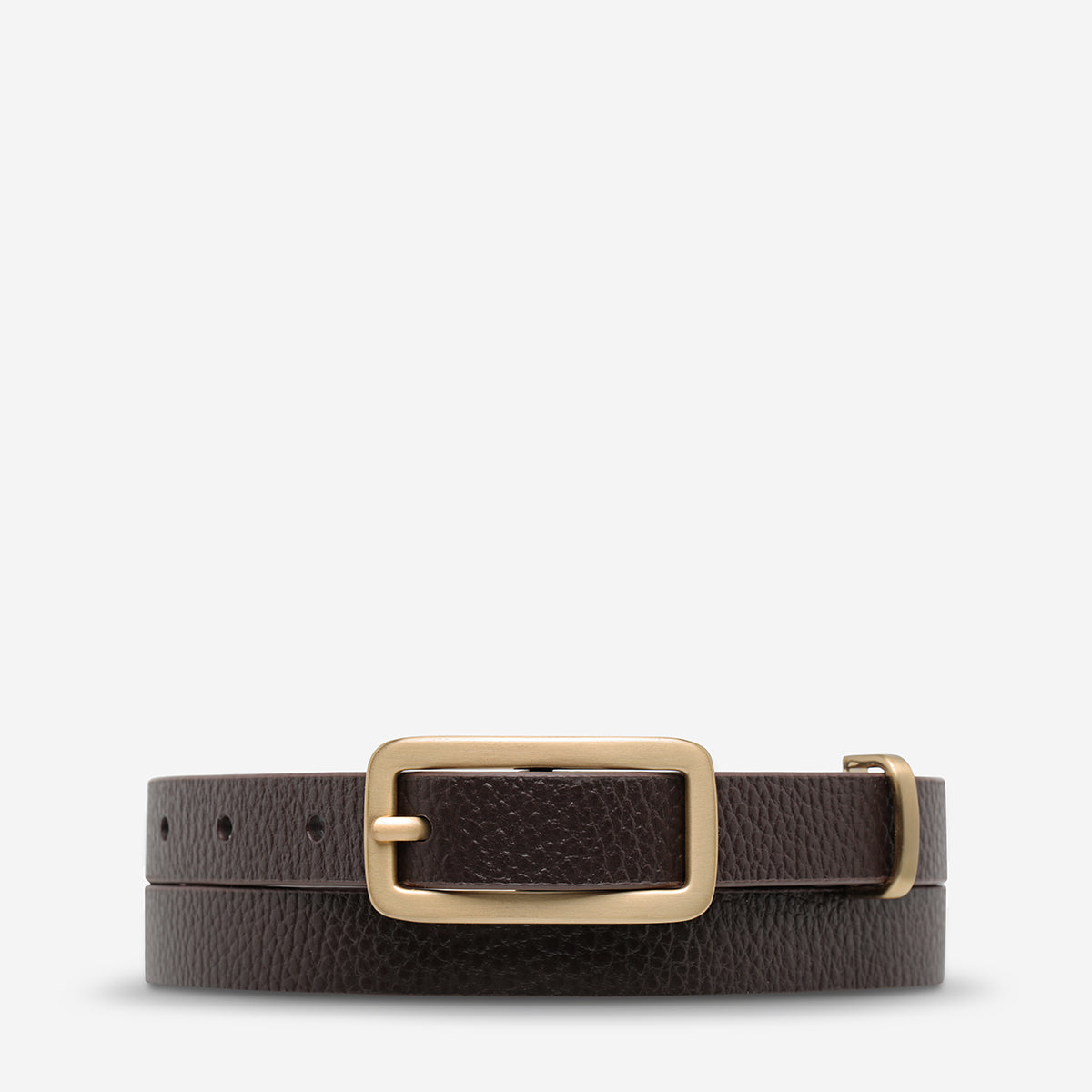 Status Anxiety Muse Women's Leather Belt Choc/Gold