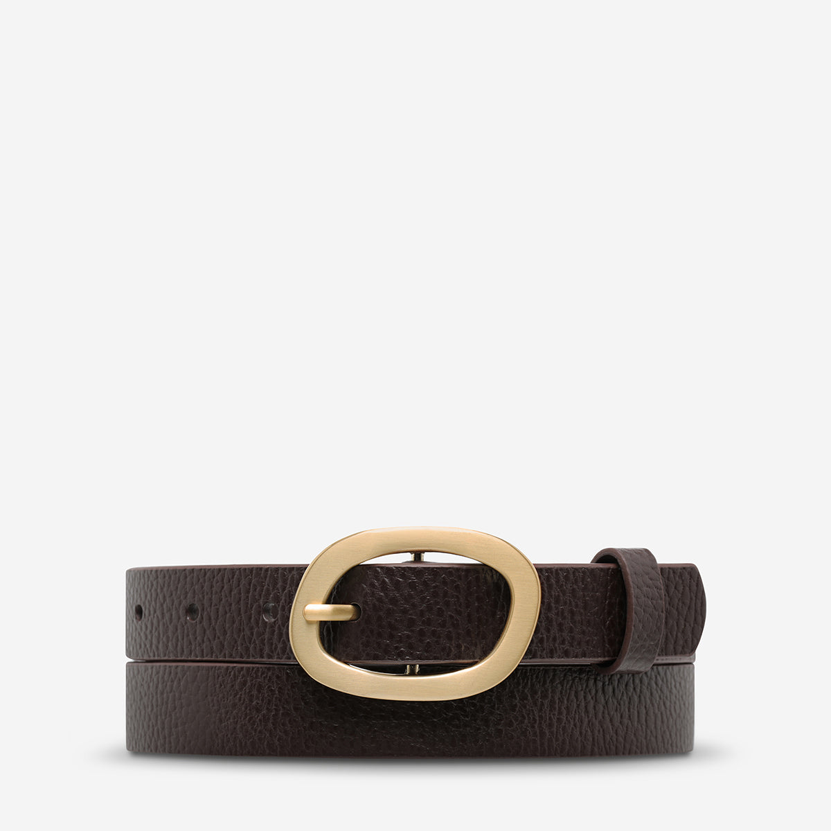 Status Anxiety Nocturne Women's Leather Belt Choc/Gold