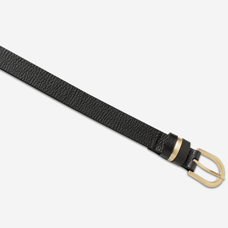 Status Anxiety Over and Over Women's Leather Belt Black / Gold