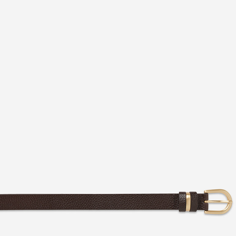 Status Anxiety Over and Over Women's Leather Belt Choc / Gold