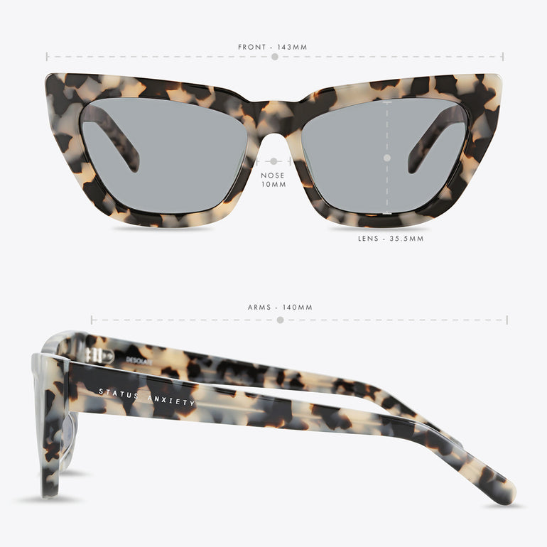 Status Anxiety Desolate Sunglasses White Tort