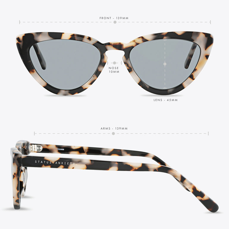 Status Anxiety Villain Sunglasses White Tort