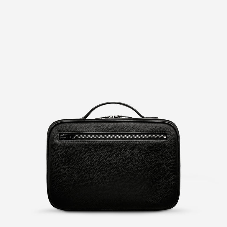 Status Anxiety Farther Away Leather Toiletries Bag Black