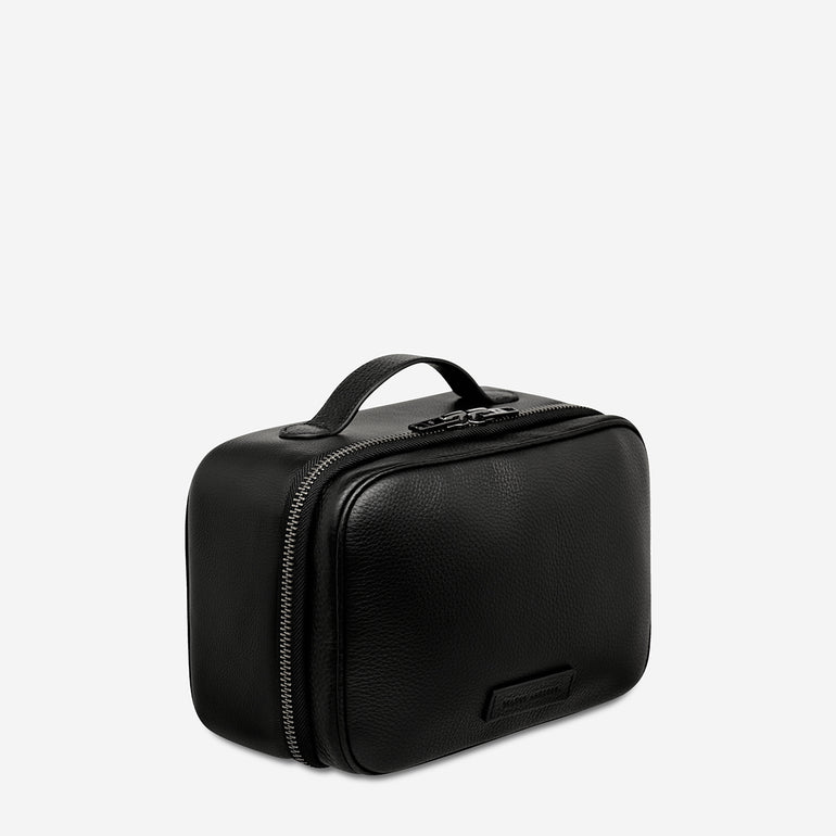 Status Anxiety Farther Away Leather Toiletries Bag Black