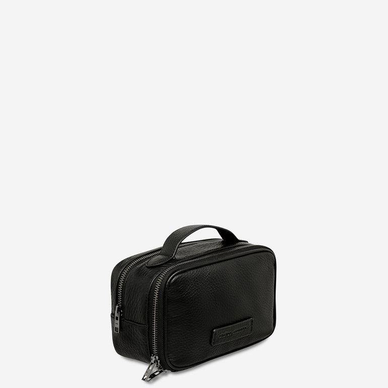 Status Anxiety Sail On Leather Toiletries Bag Black