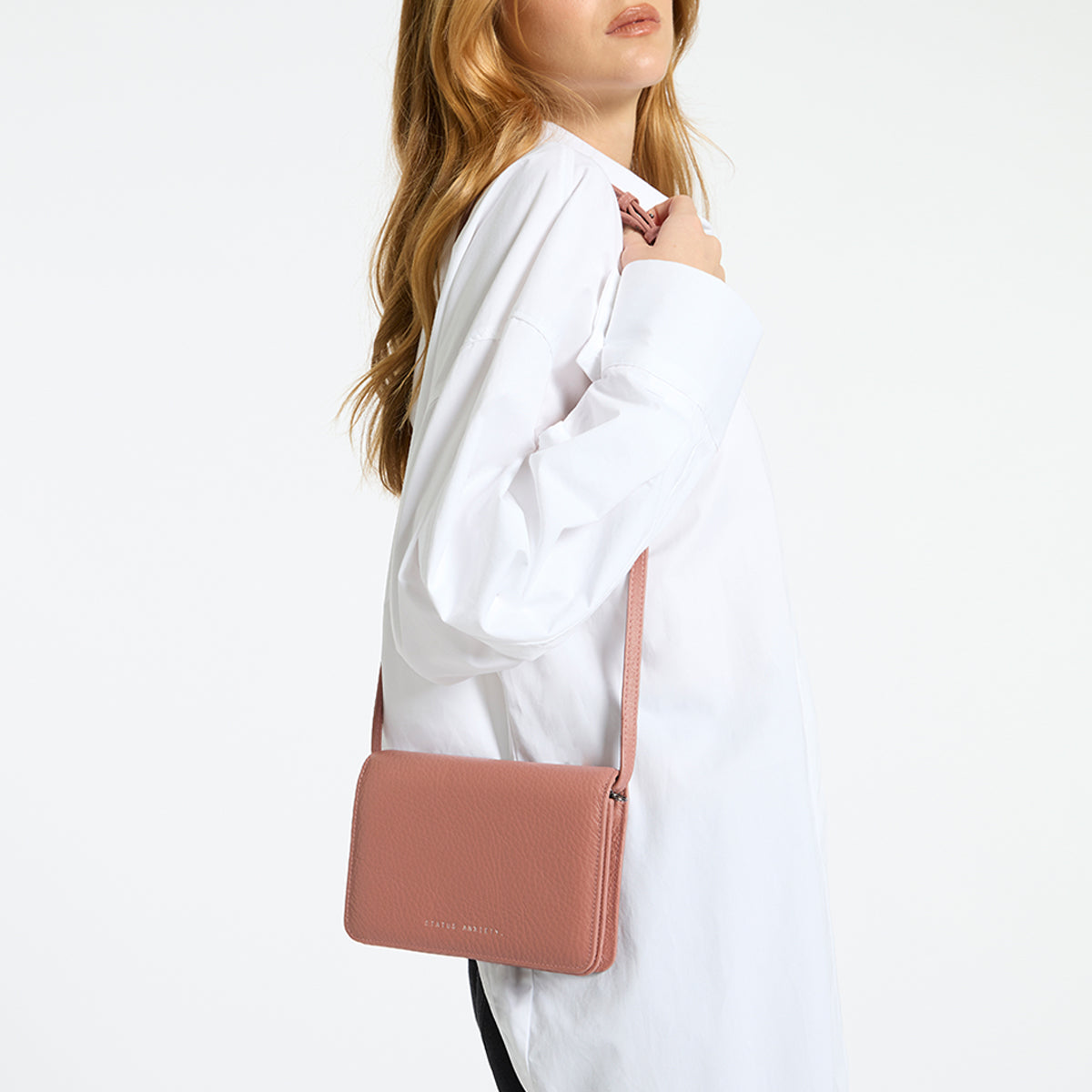 Status Anxiety Cult Leather Crossbody Bag orders - Dusty Rose