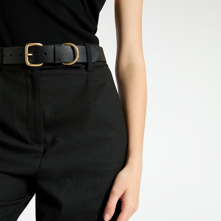 Disarm Women's Black/Gold Leather Belt