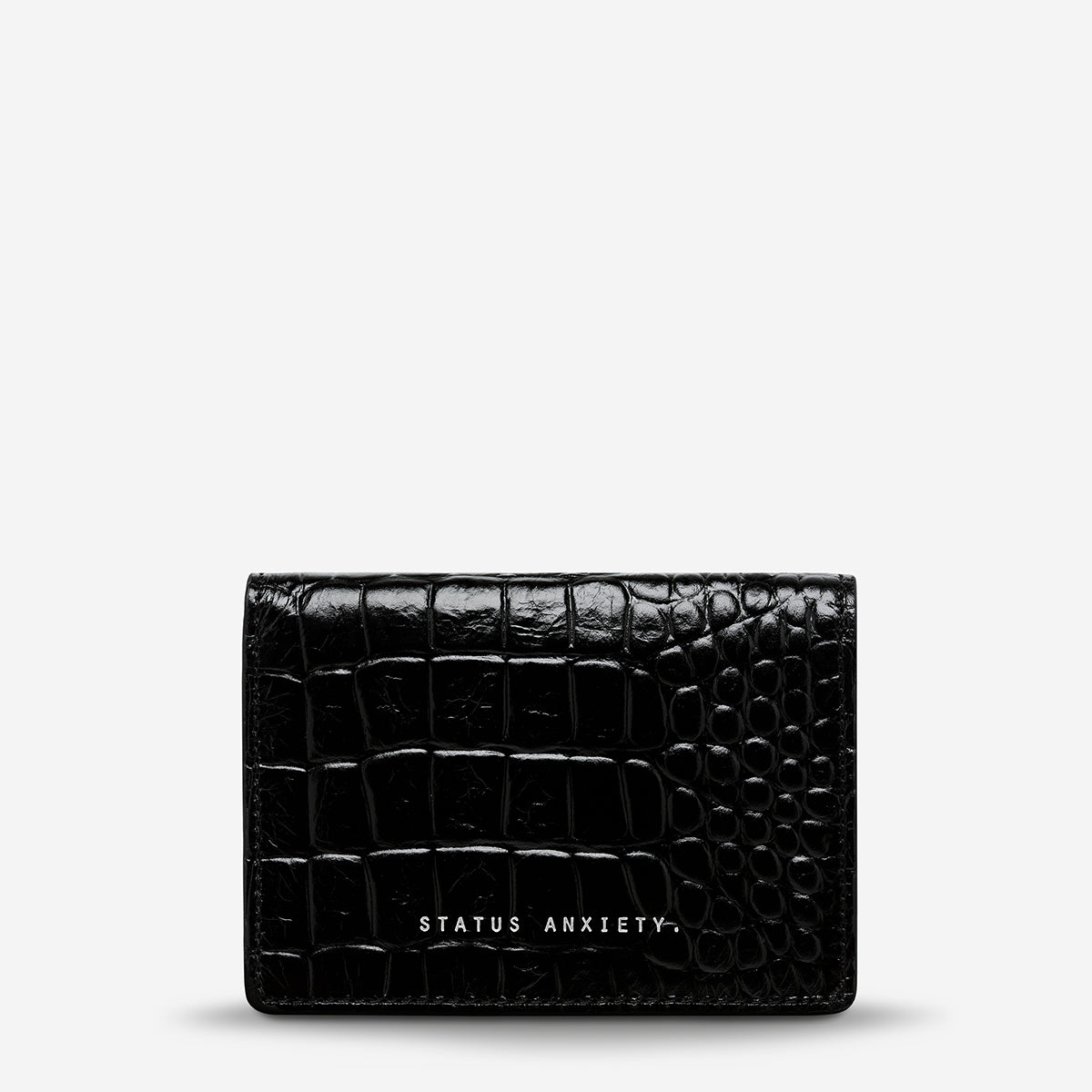 Easy Does It Women's Black Croc Leather Wallet | Status Anxiety®